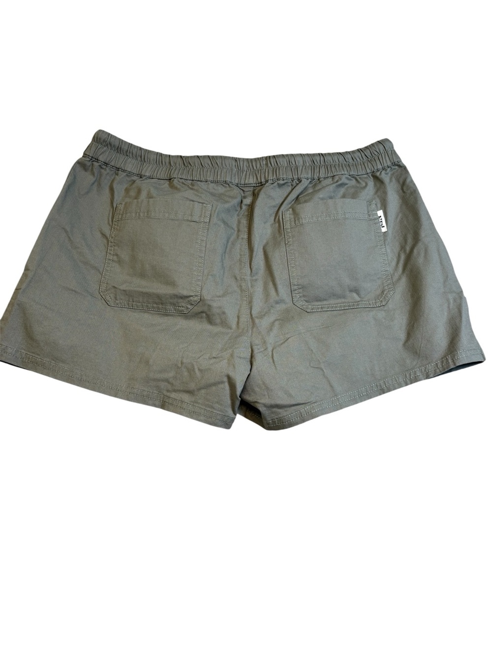 Pact Organic Cotton Woven Twill Drawstring Shorts Charcoal Gray Large Fair Trade - Picture 2 of 8